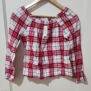 The Children's Place Red and White Plaid Blouse